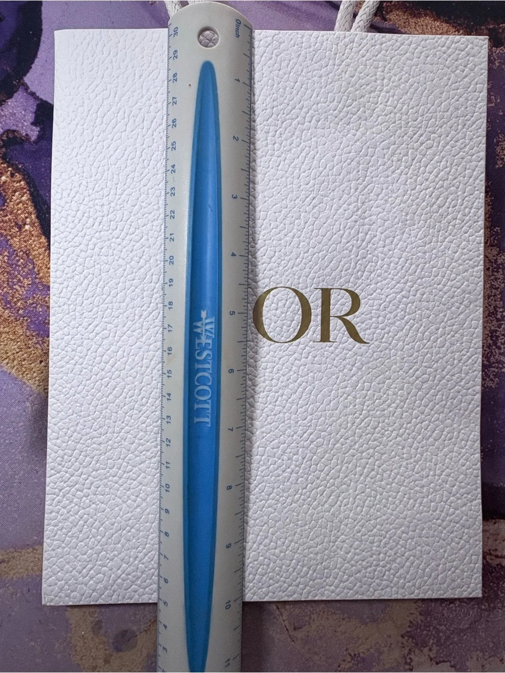 Dior White Gift Bag with Gold Logo with COA